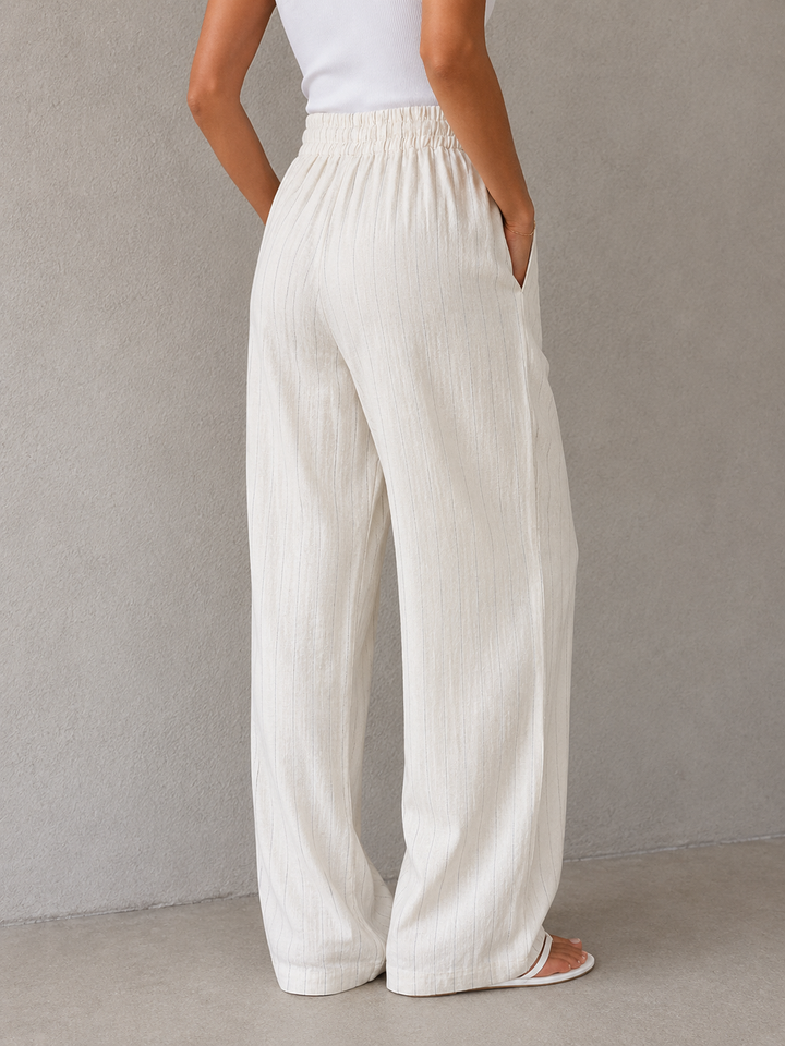 Zya Pinstripe Trousers Beige