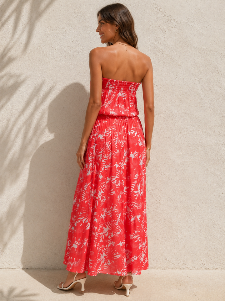 Melisa Palm Dress Coral