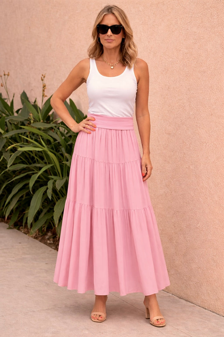 Tamara Tired Maxi Skirt/Dress Baby Pink