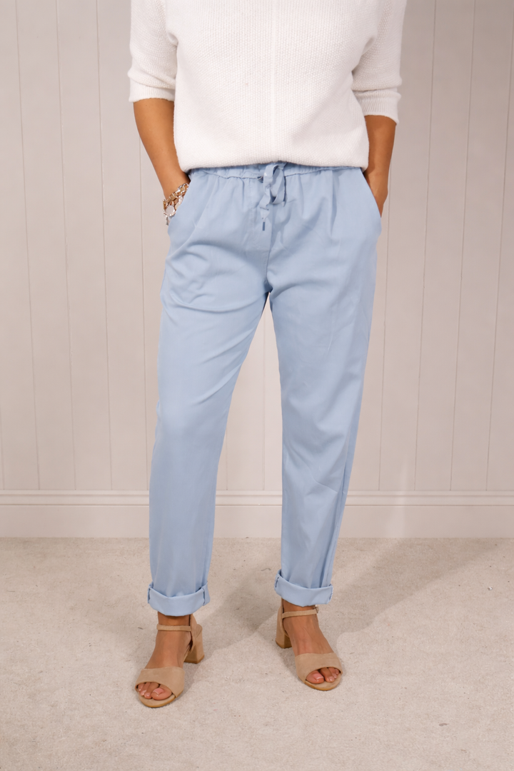 Cotton Stretch Magic Pants Blue