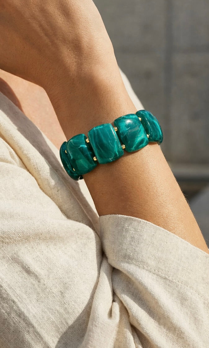 Ayla Resin Stretch Bracelet Jade
