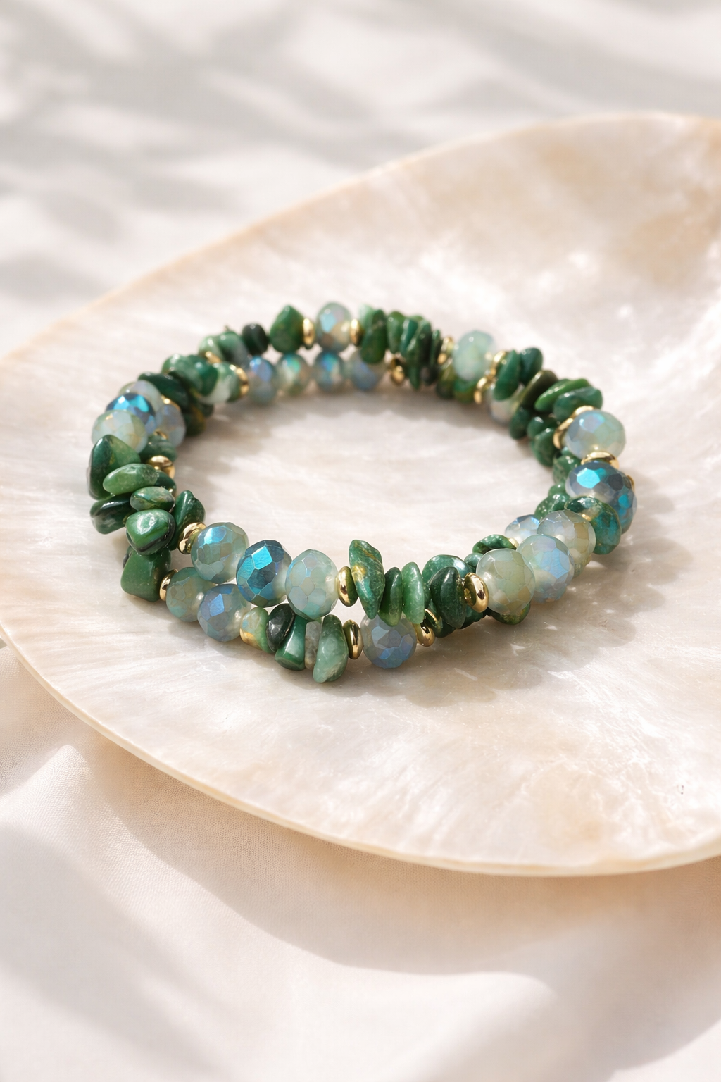 Eliana Mix Bead Bracelet Teal