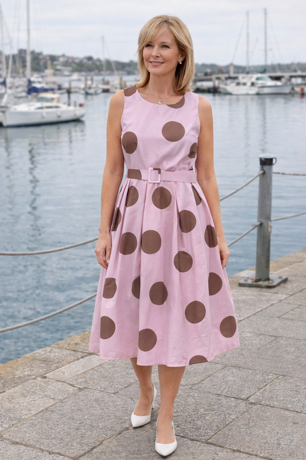 Pippa Polka Dot Dress Pink
