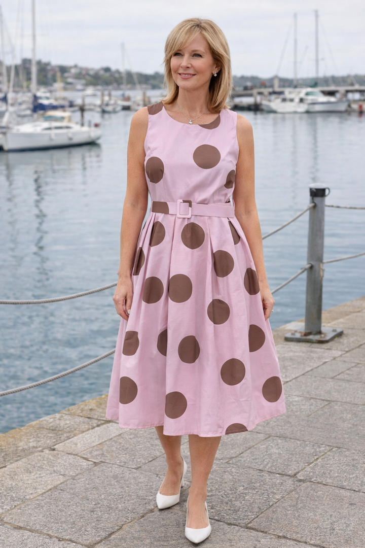 Pippa Polka Dot Dress Pink