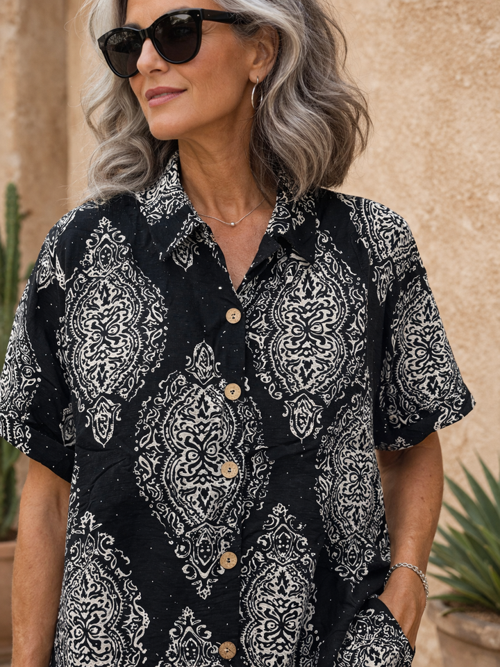 Delilah Damask Co-ord Black