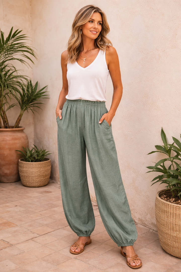 Hermosa Harem Trousers Khaki