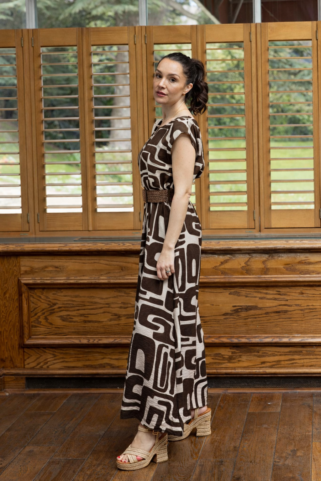 Briela Belted Jump Suit Chocolate