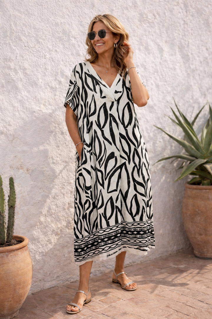 Nakota Shine Tribal Dress Black