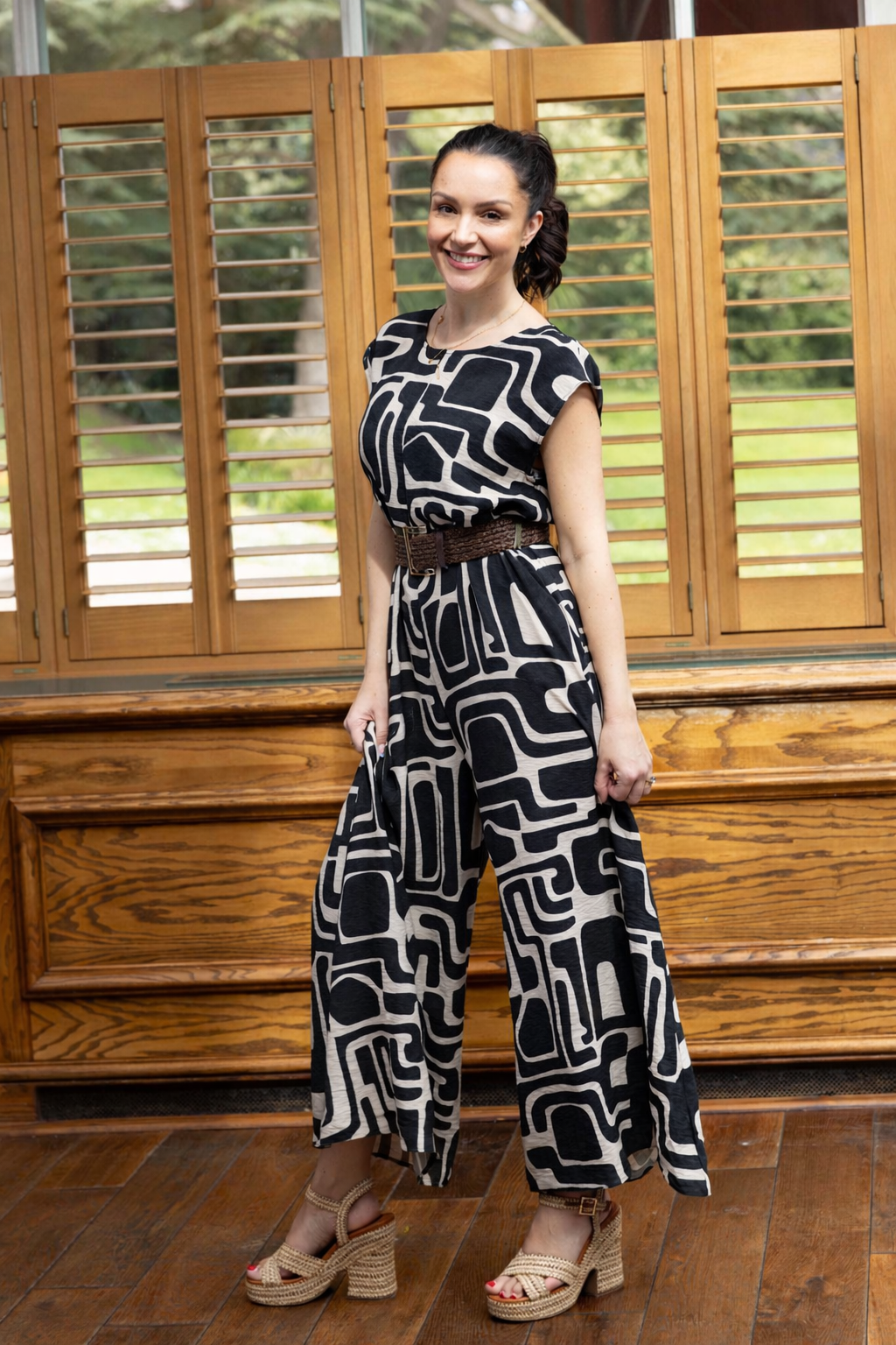 Briela Belted Jump Suit Midnight