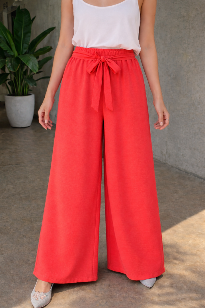 Bonnie Belted Trouser  Coral
