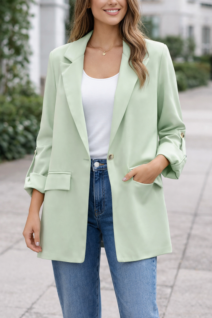 Savina Longline Blazer Pistachio