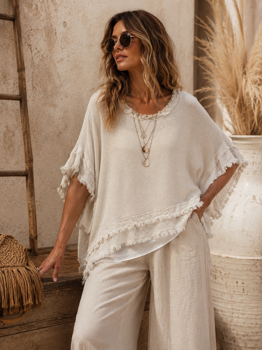 Rosalba 2 Piece Top Set Beige