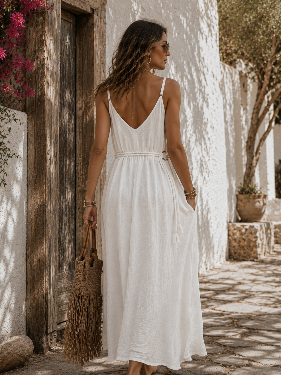 Marine Luxe Dress White