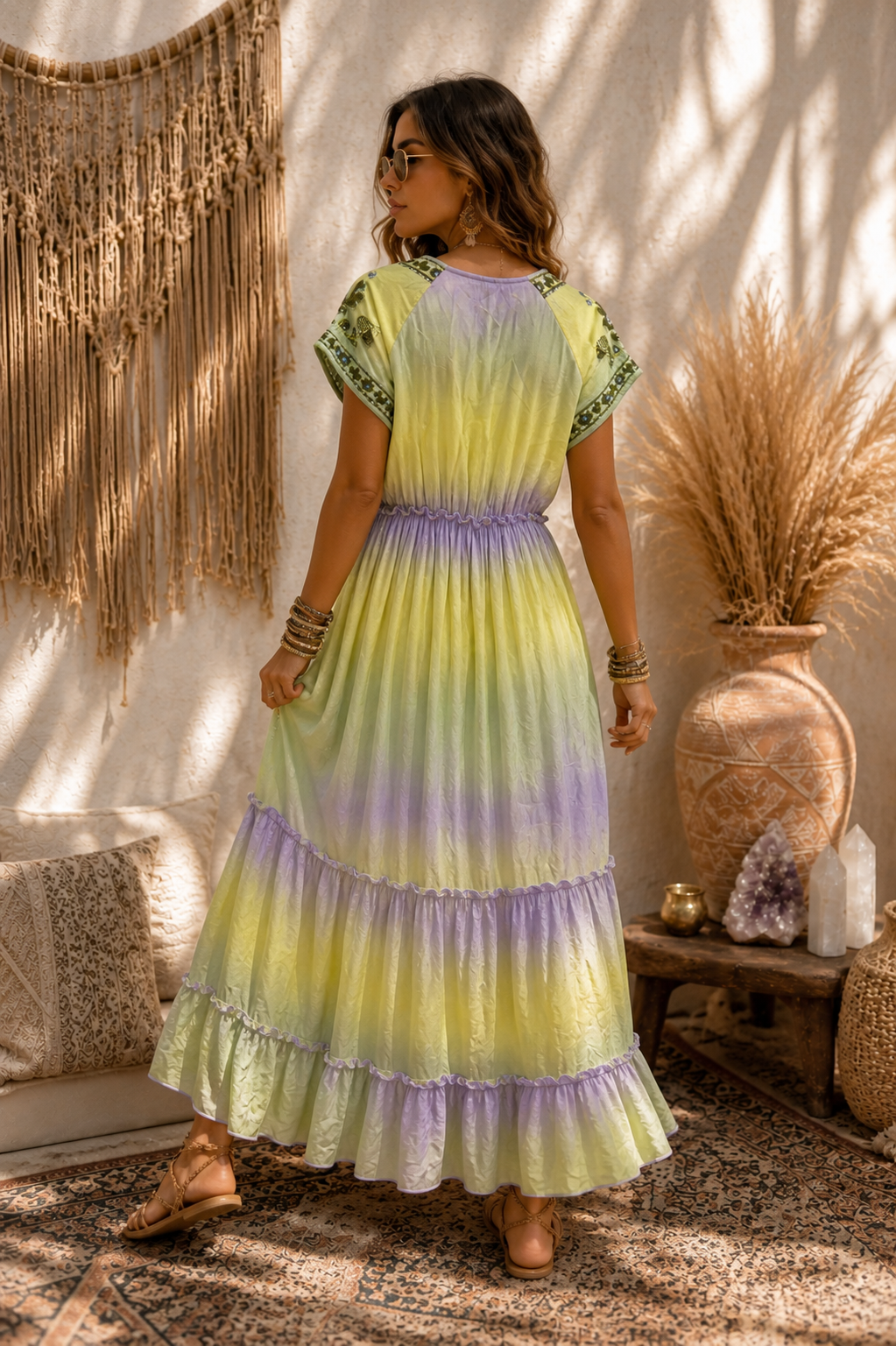 Tatiana Sequin Dress Lemon/Lilac