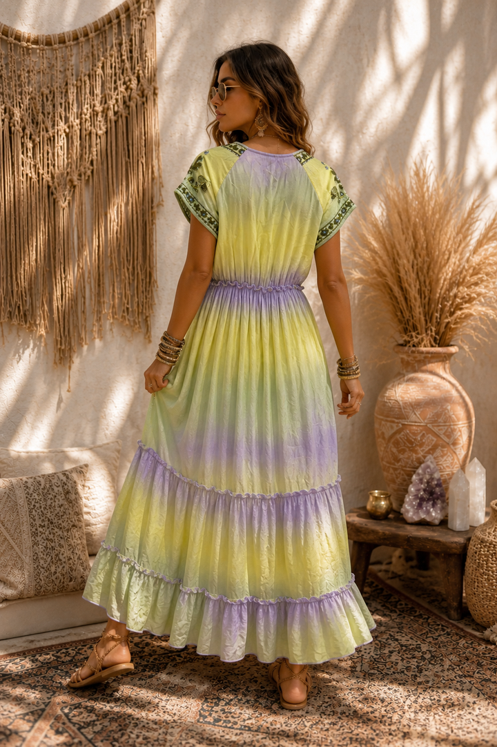 Tatiana Sequin Dress Lemon/Lilac