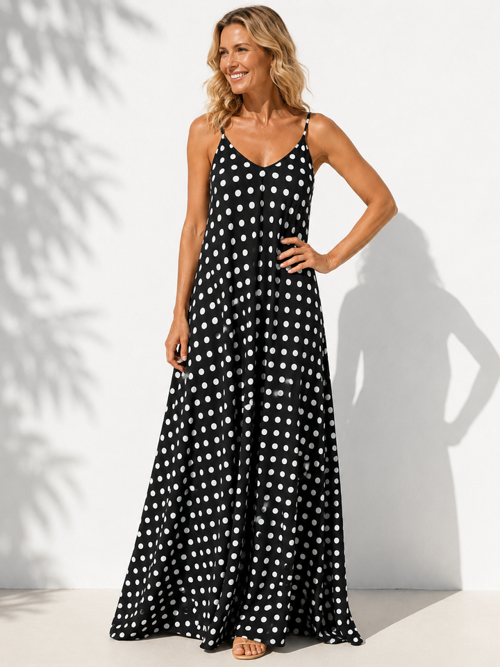 Florentine Polka Dot Dress Black