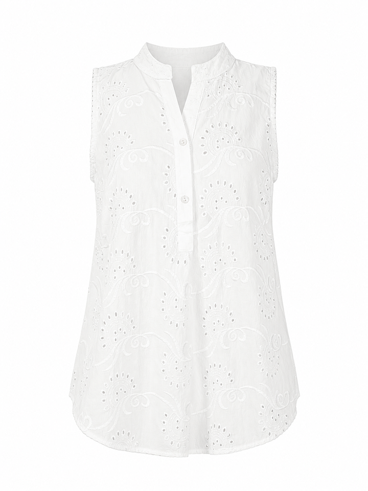 Rosa Broderie Anglaise Top White