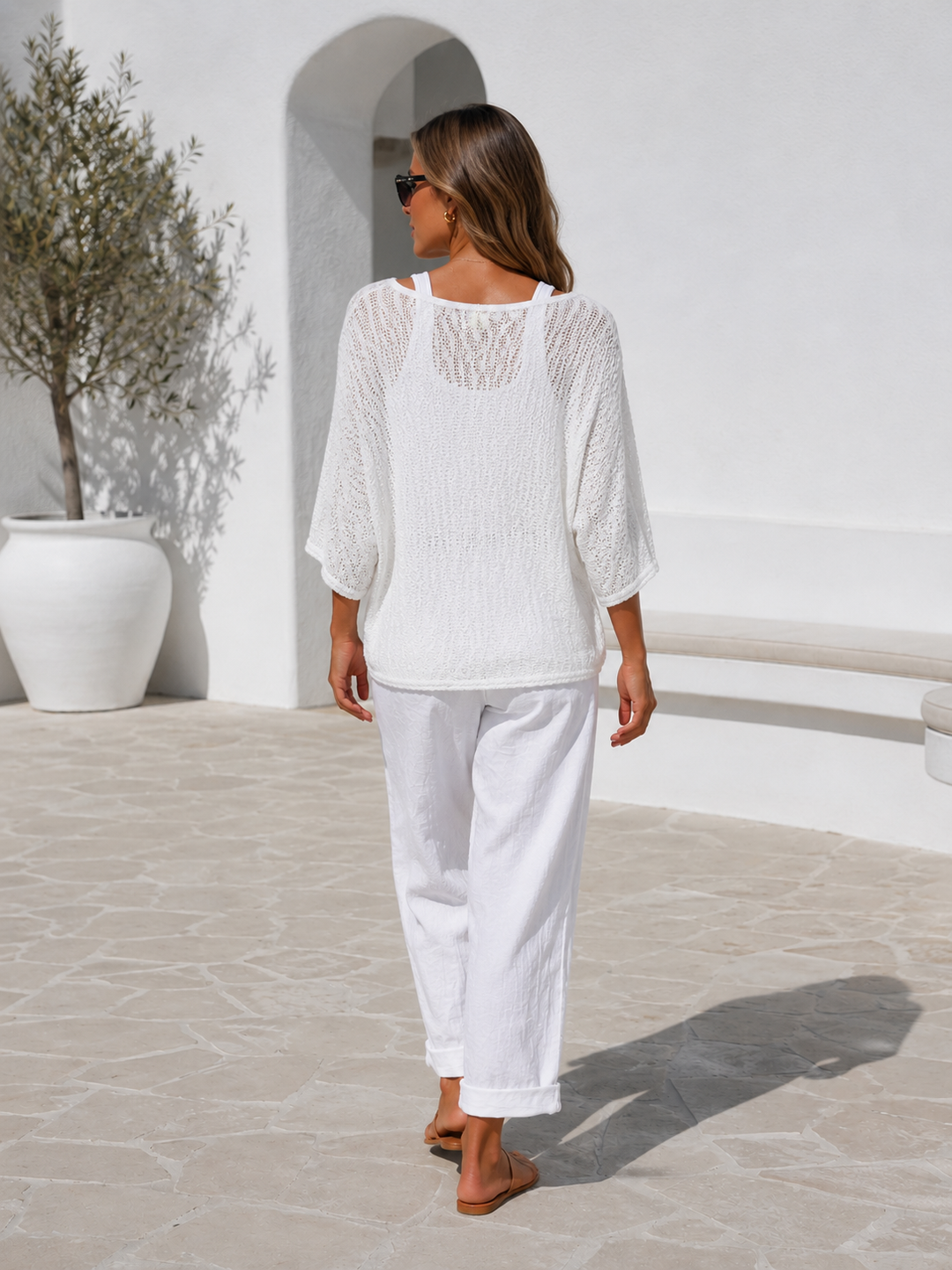 Sabrina Mesh Top White