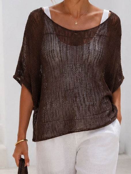 Sabrina Mesh Top Chocolate