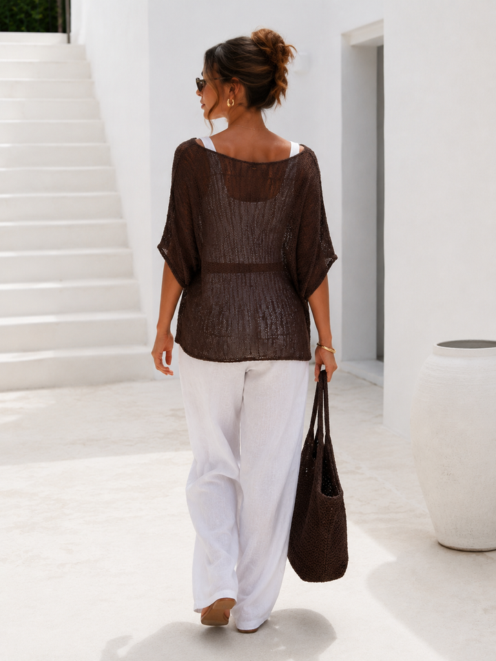 Sabrina Mesh Top Chocolate