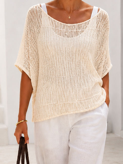 Sabrina Mesh Top Cream