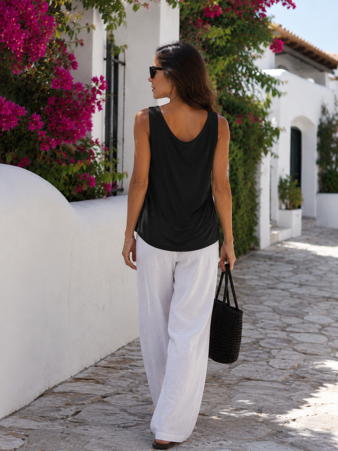 Natalina Cowl Top Black