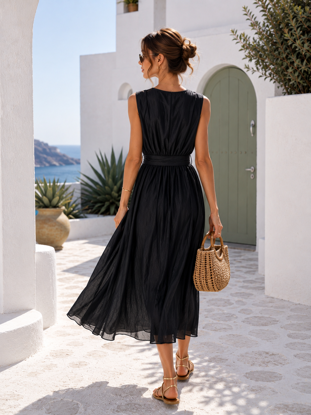 Cosetta Tie Dress Black