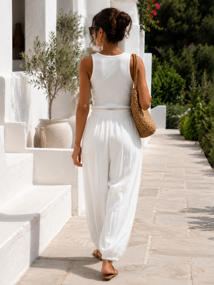 Vittoria Silky Balloon Trousers White