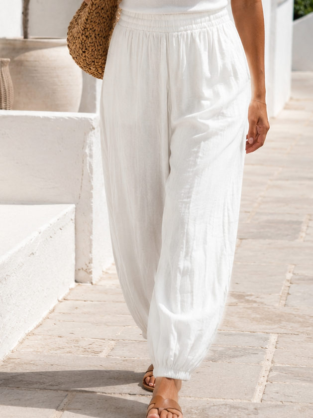 Vittoria Silky Balloon Trousers White