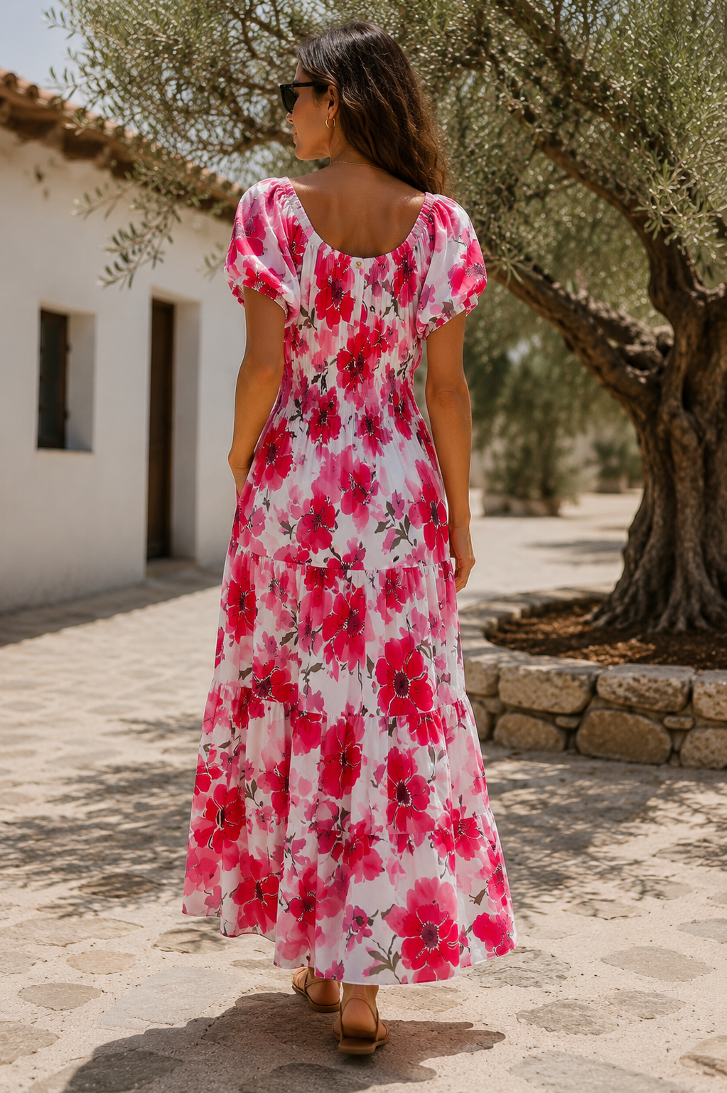 Alondra Floral Maxi Dress Red