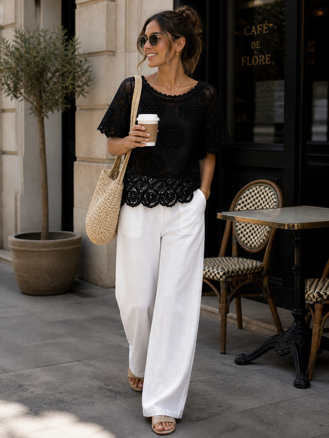 Camille Crochet Top Black