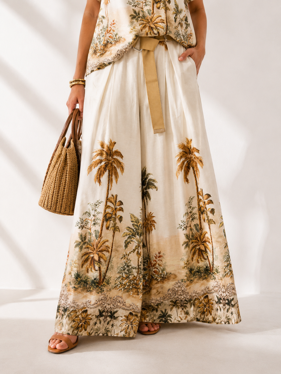 Kalinda Tropical Palm Trousers