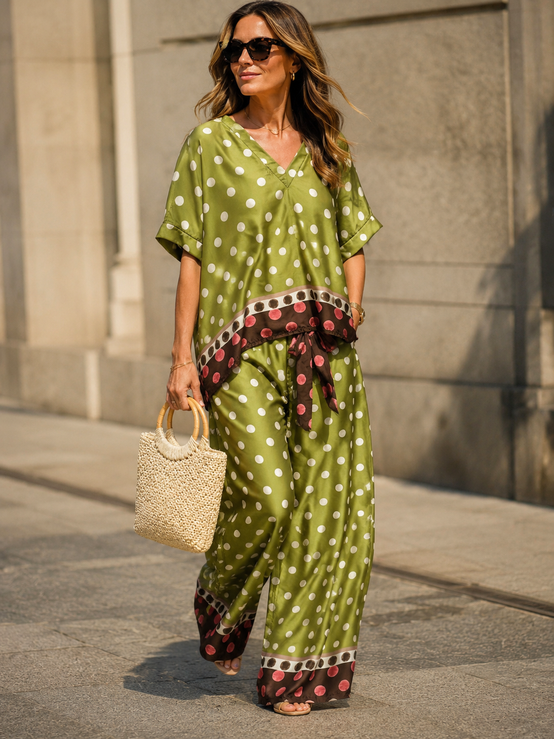 Harriet Polka Dot Trousers Lime
