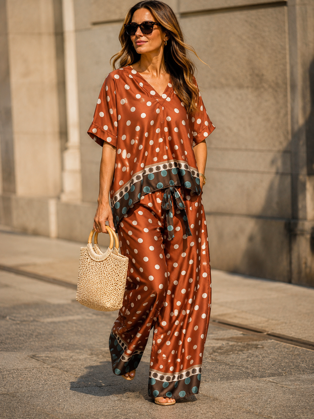Harriet Polka Dot Trousers Copper