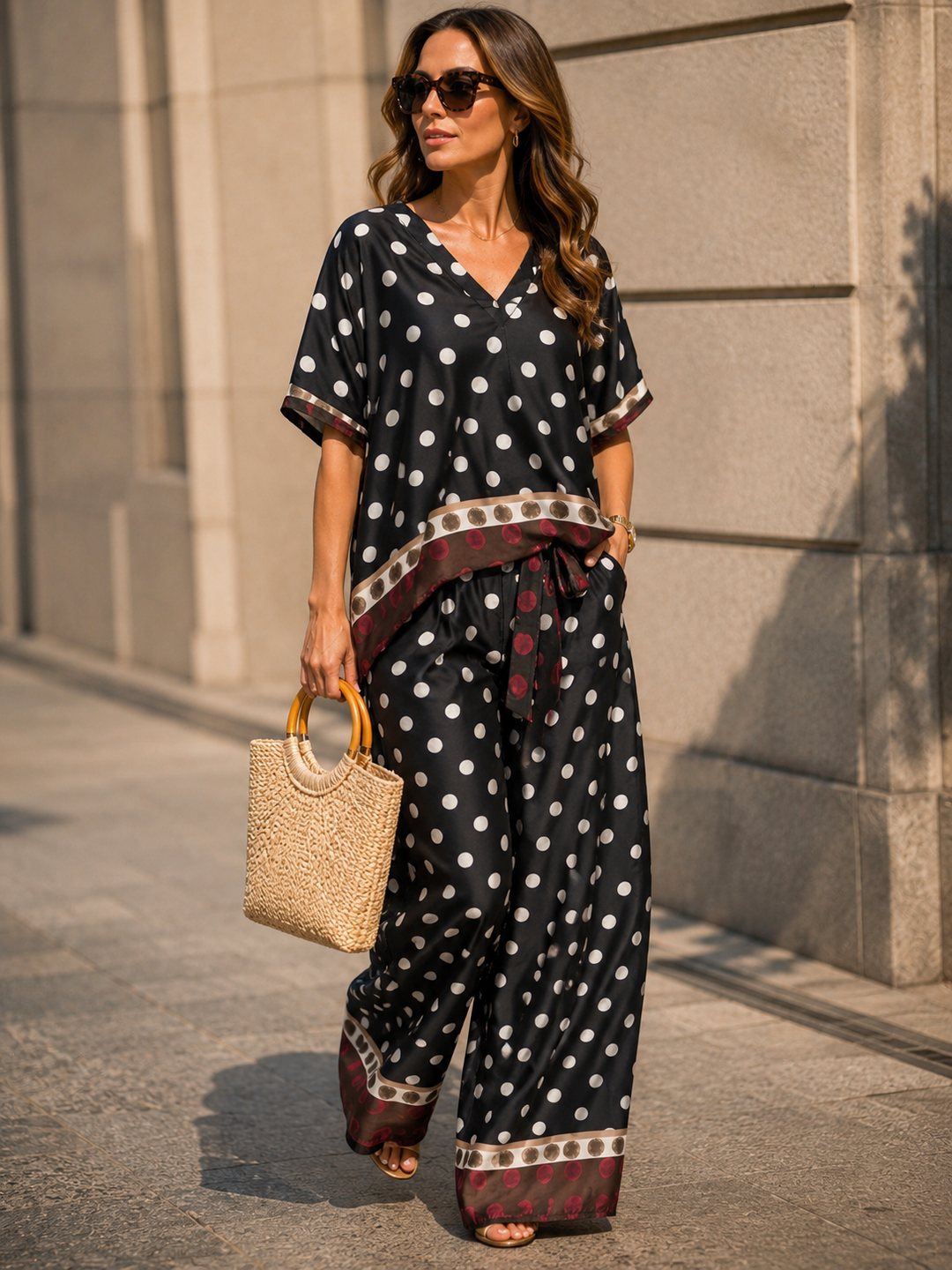 Harriet Polka Dot Trousers Black
