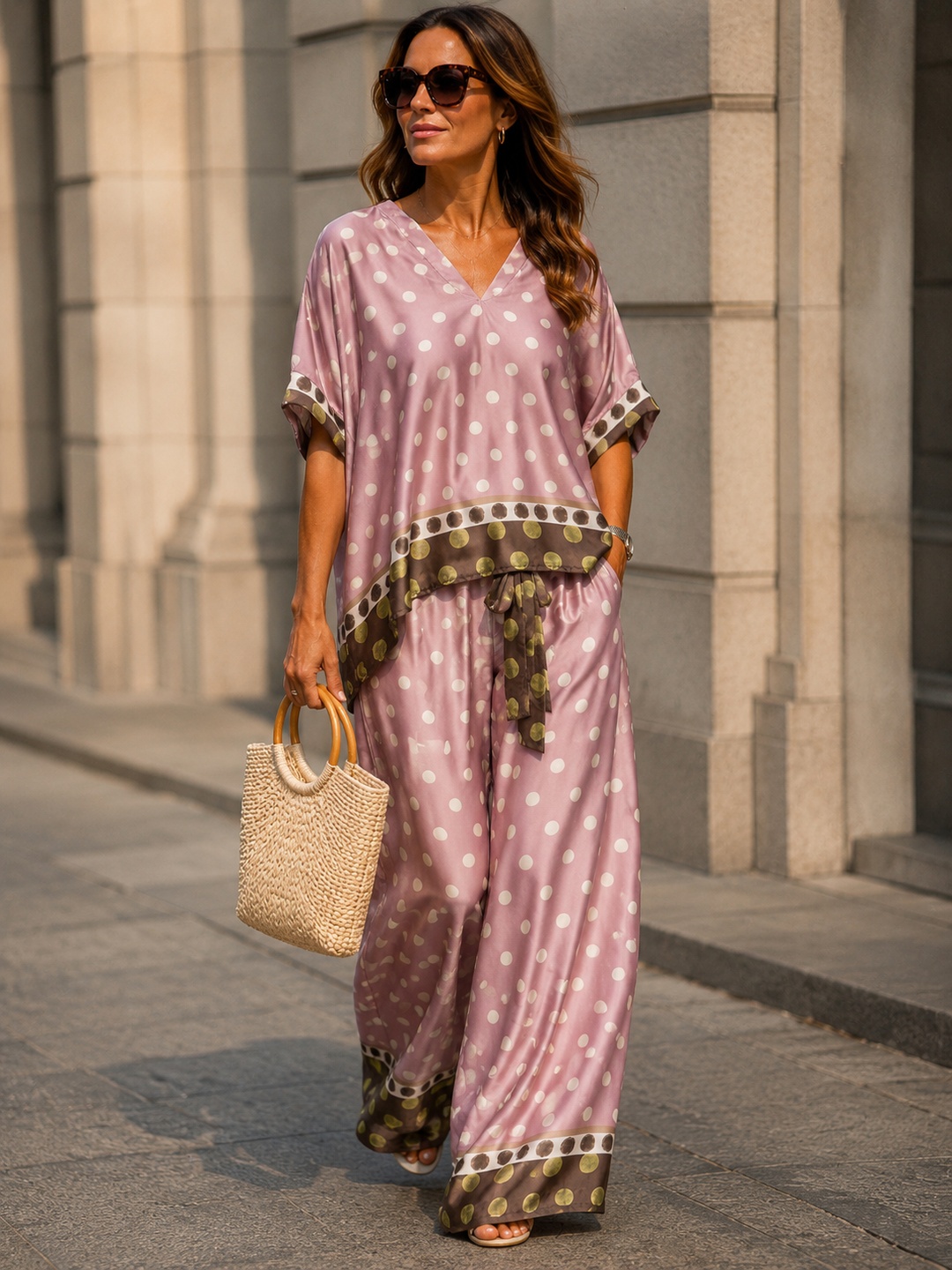 Harriet Polka Dot Trousers Pink