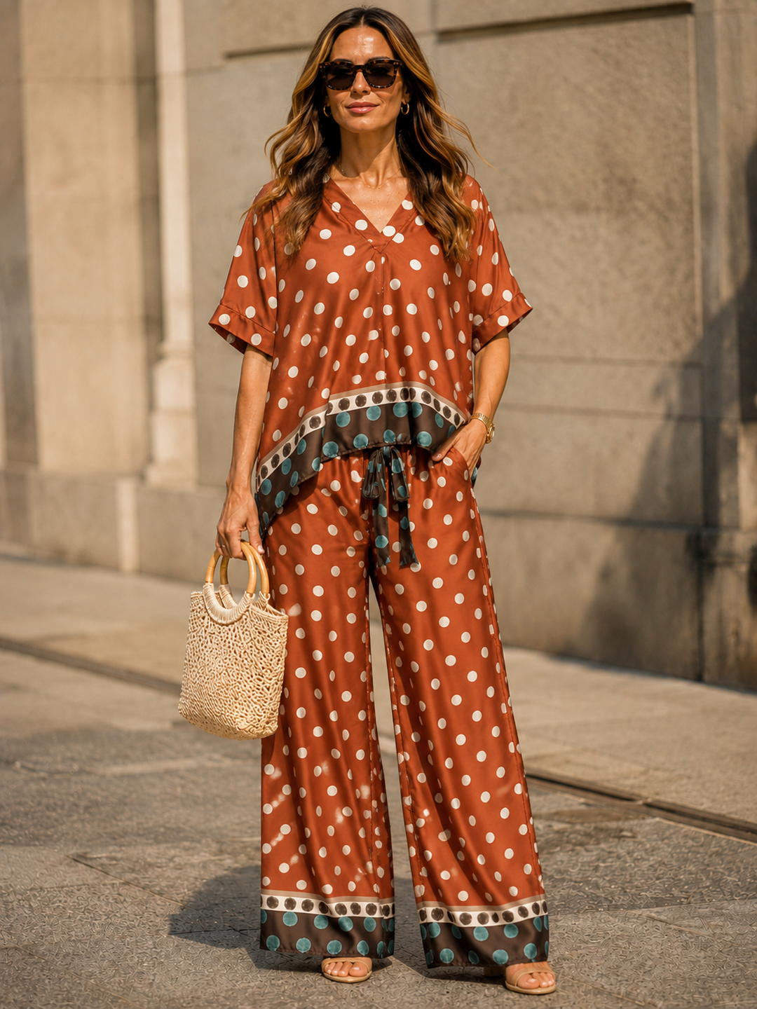 Harriet Polka Dot Trousers Copper
