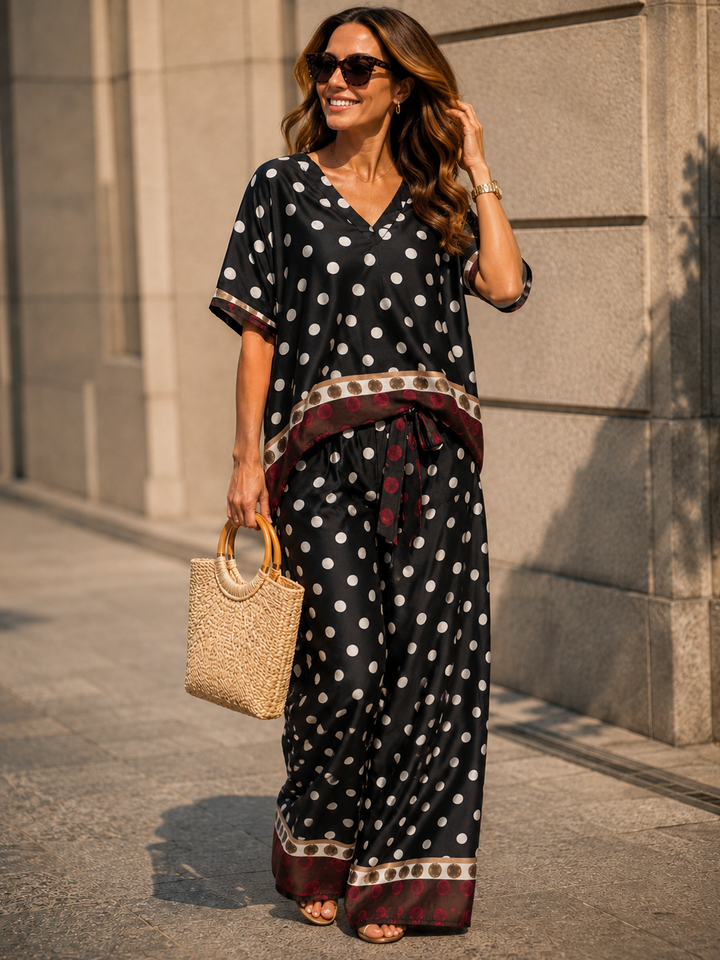 Harriet Polka Dot Trousers Black