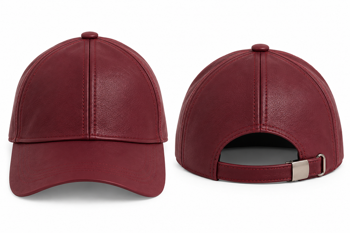 Britney Faux Leather Cap Burgundy