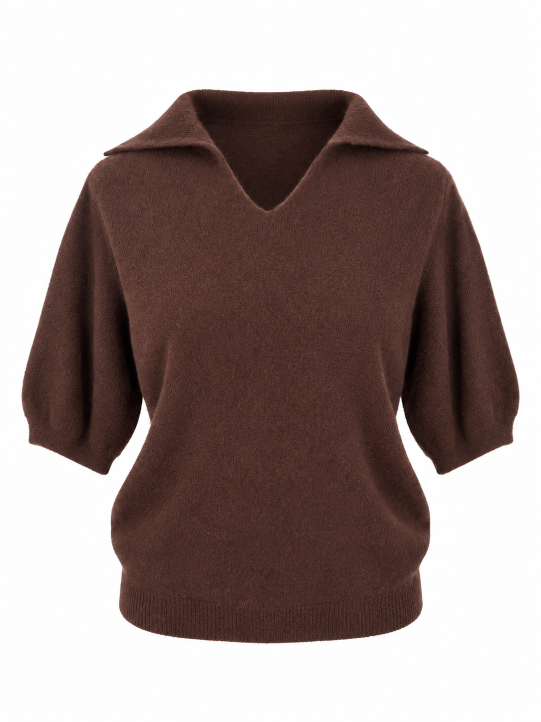 Reya Open Knit Collar Jumper Chocolate