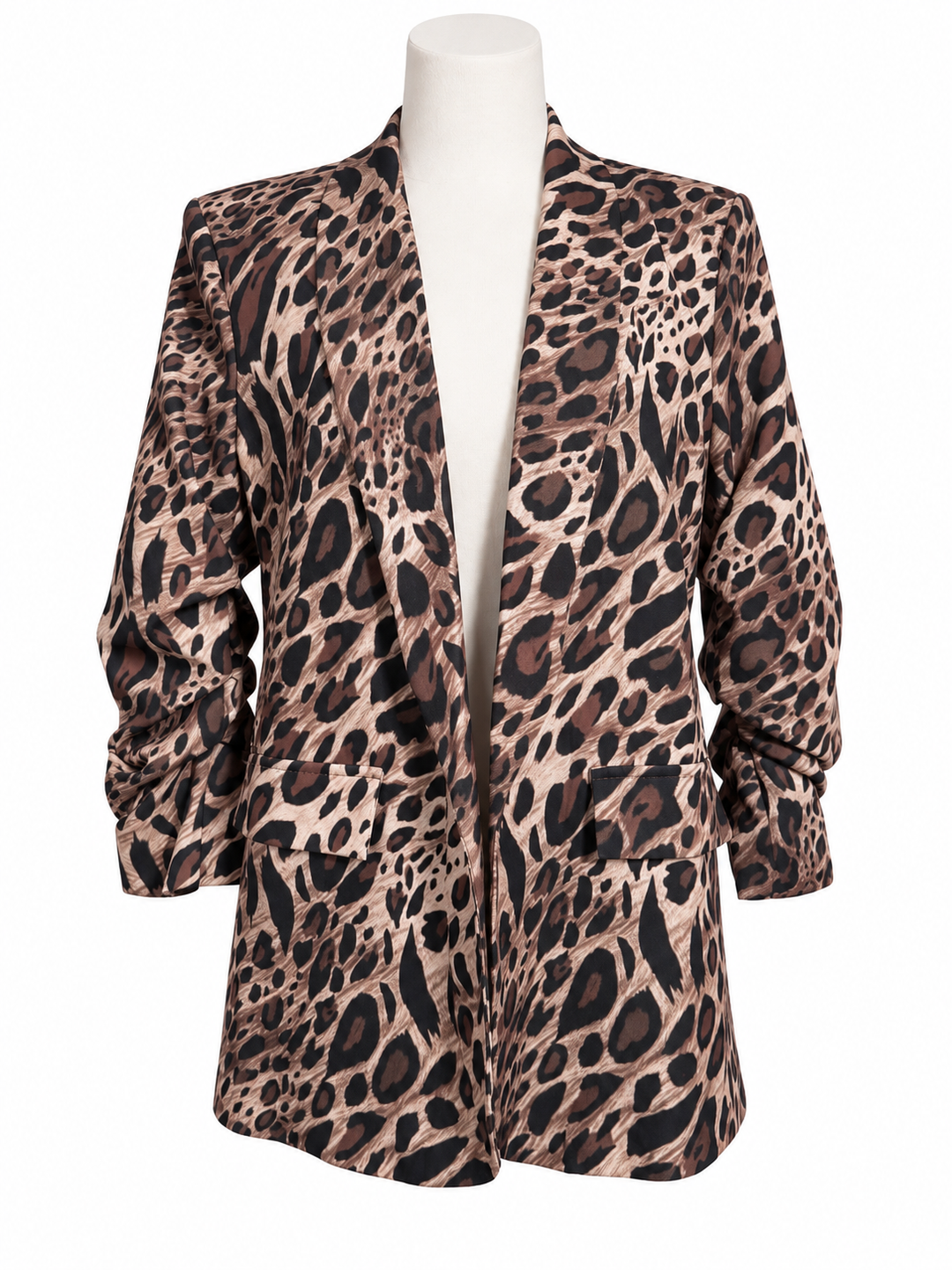 Saskia Leopard Print Blazer Mocha