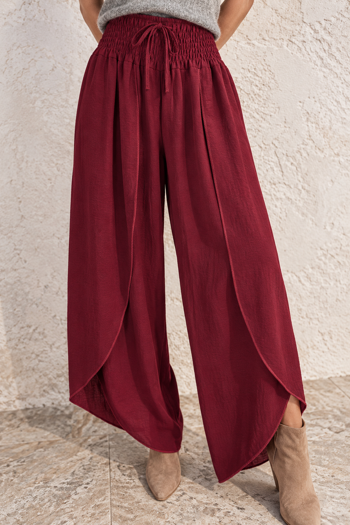 Calista Draped Harem Trousers Burgundy