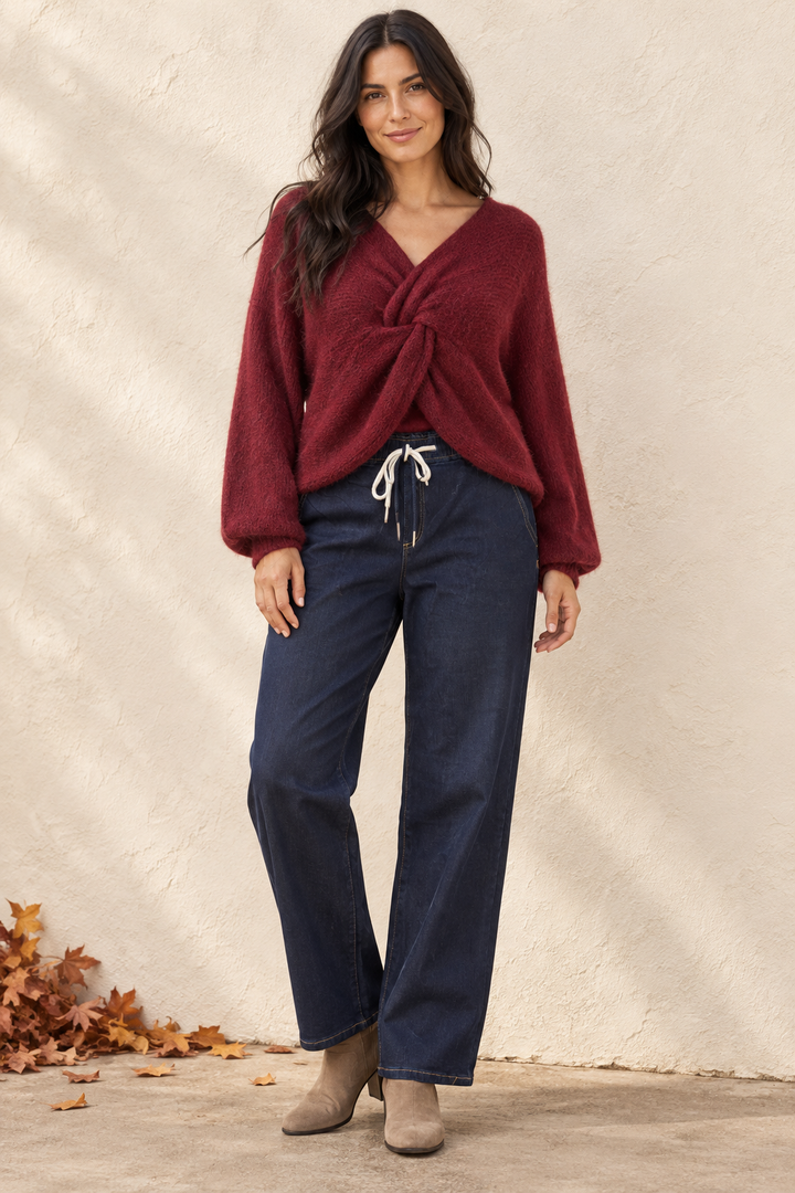 Ivy Drawstring Jeans Indigo