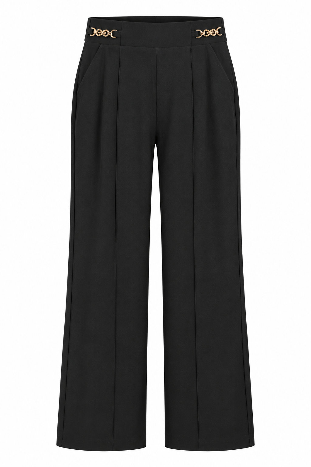 Gold Knot Stretch Treggings Black