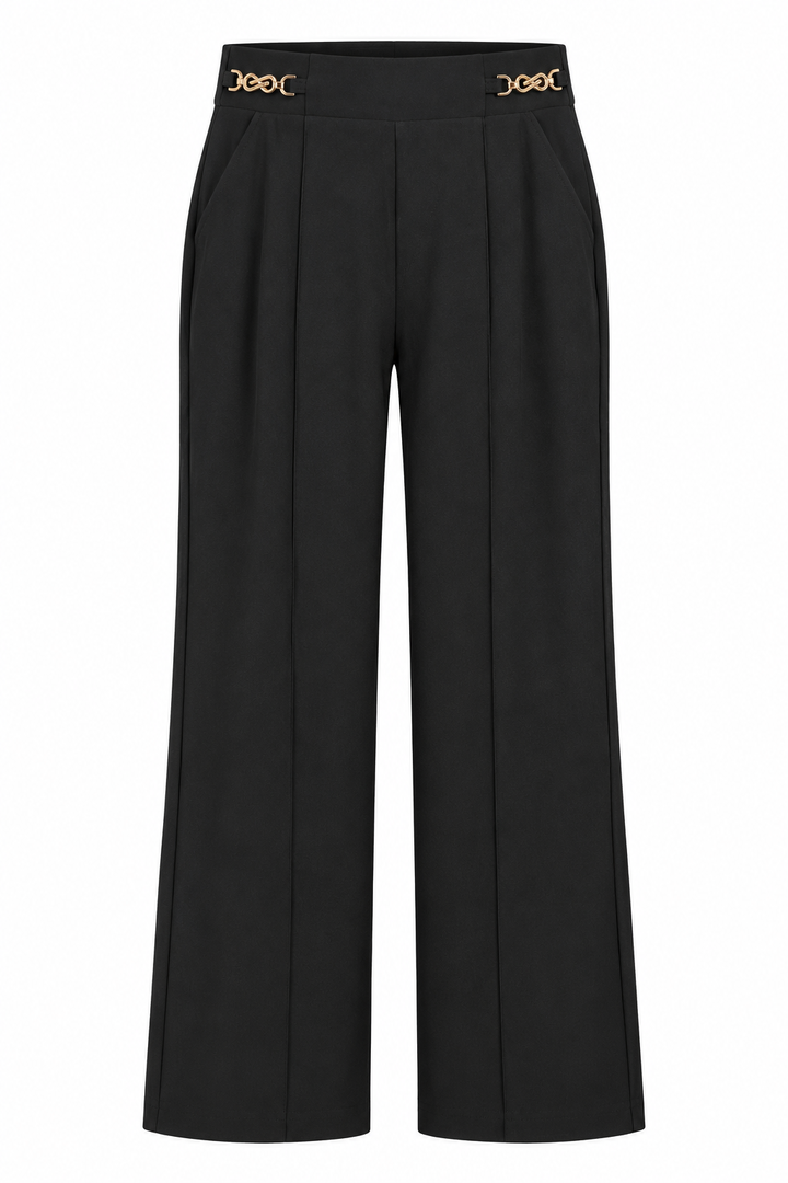 Gold Knot Stretch Treggings Black
