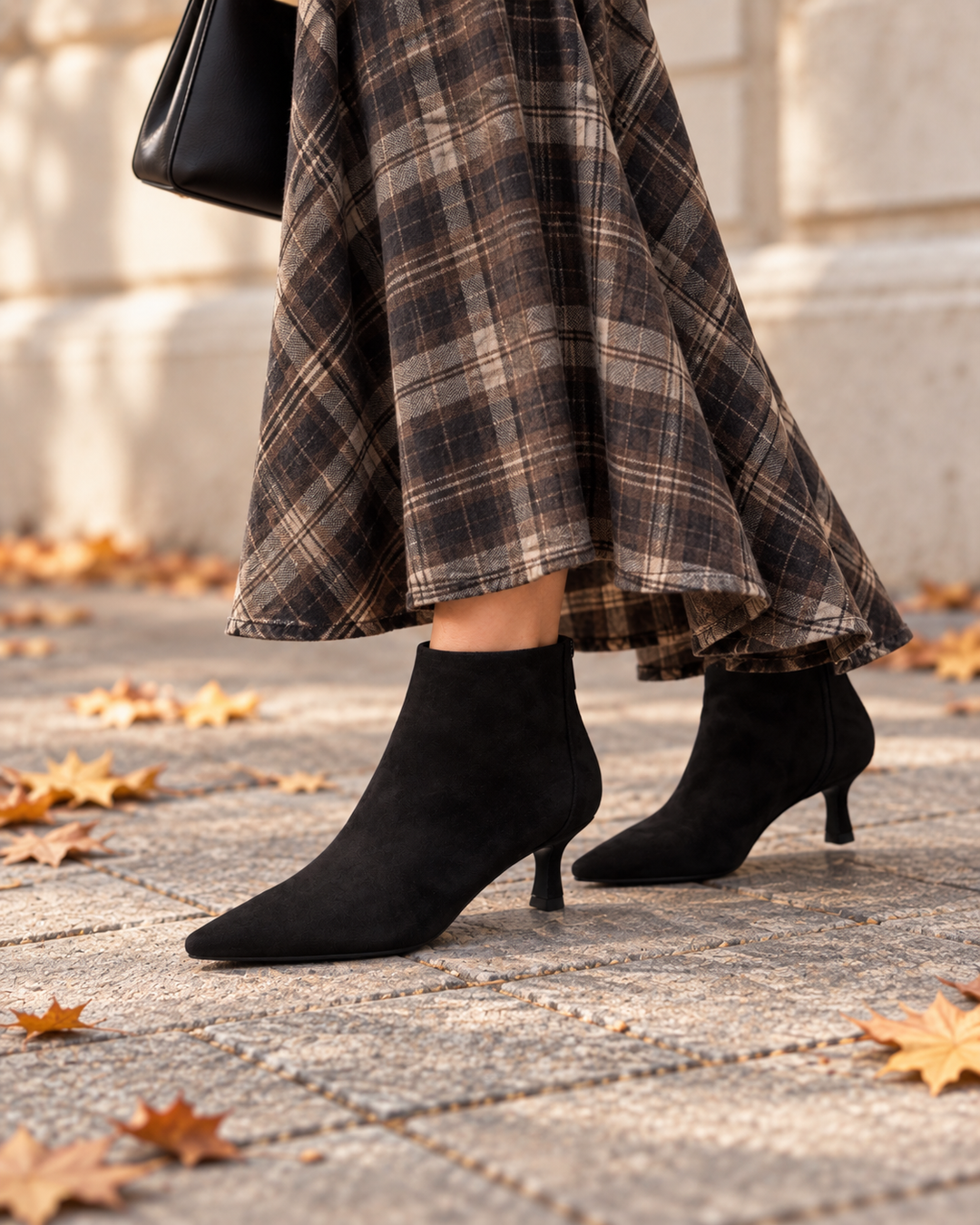 Kyra Faux Suede Ankle Boots Black