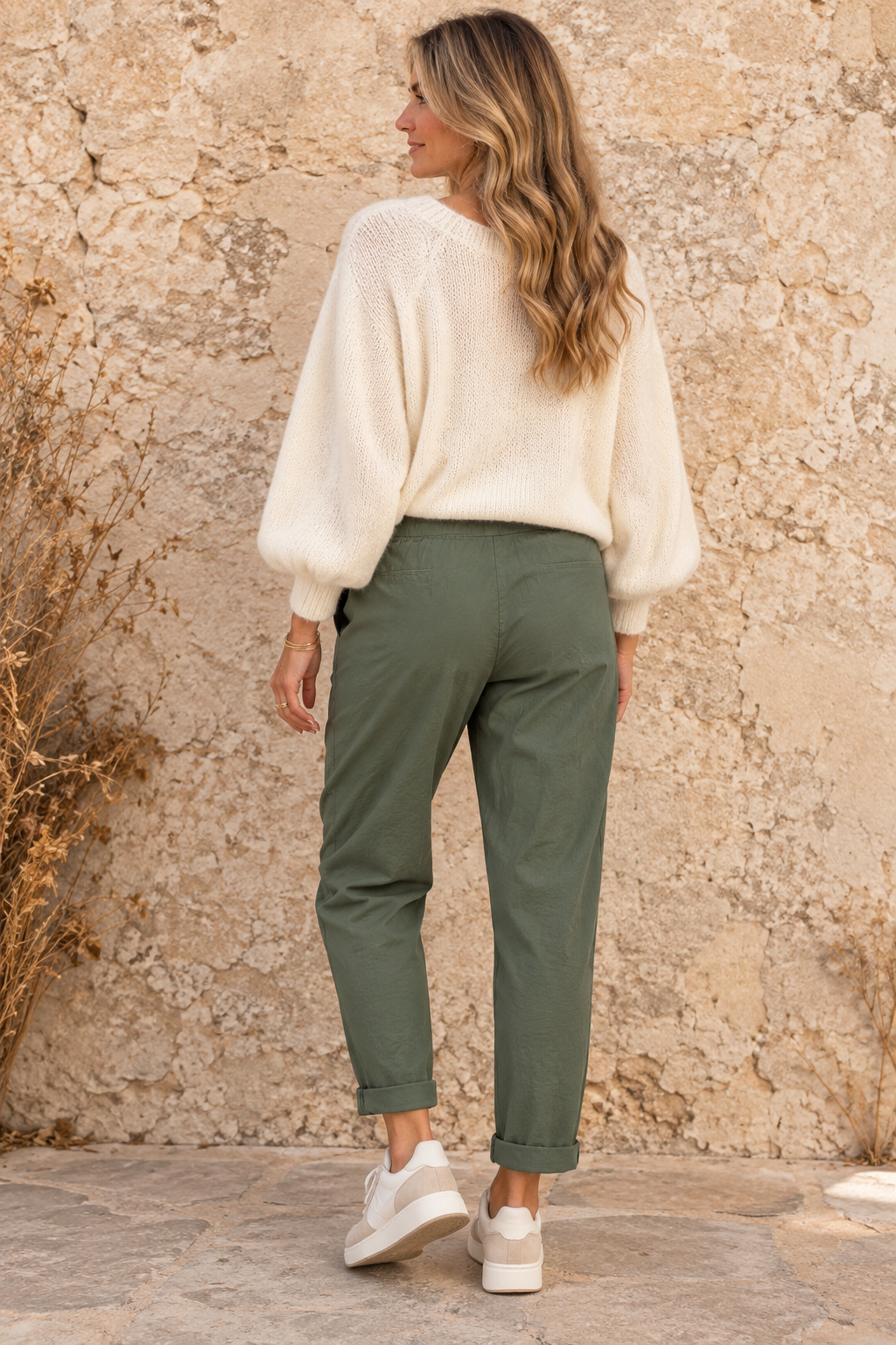 Khaki Plain Magic Pants