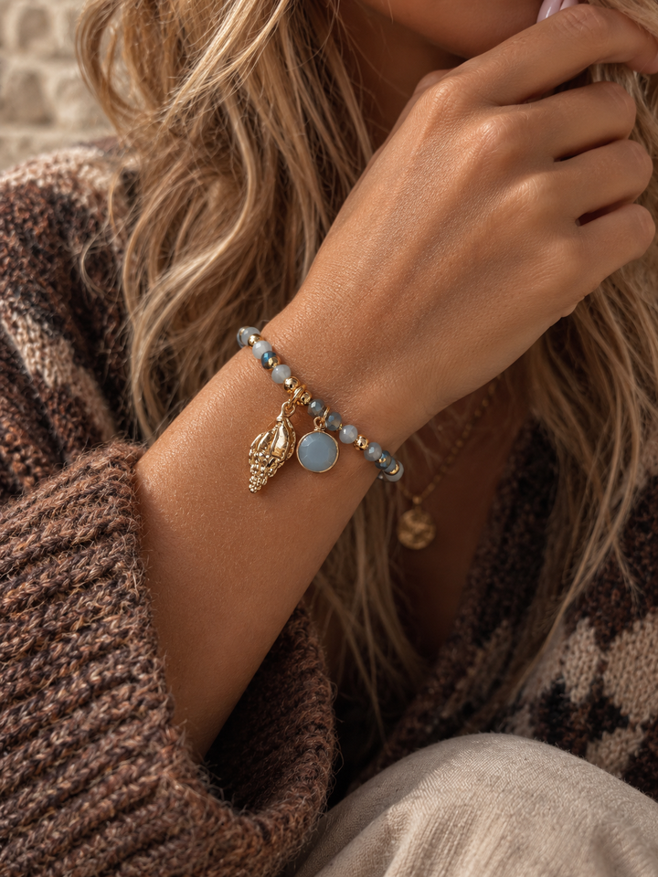Seashell Dreams Bracelet Gold/Blue