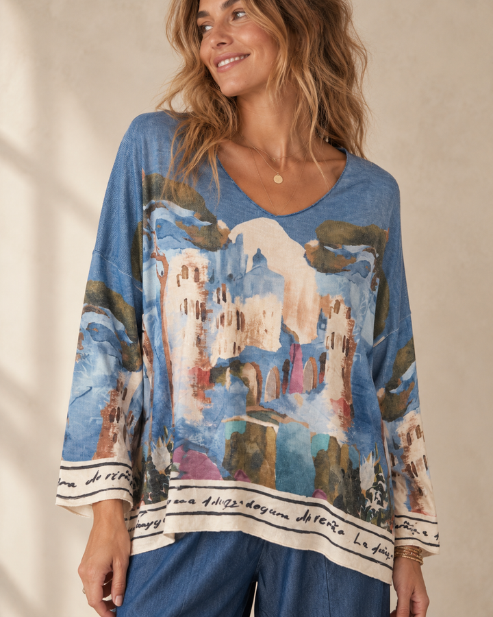 Tranquil Tuscan Top Blue