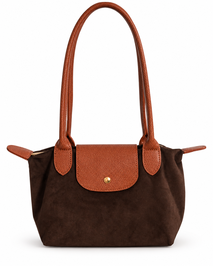 Margot Faux Suede Handbag Chocolate